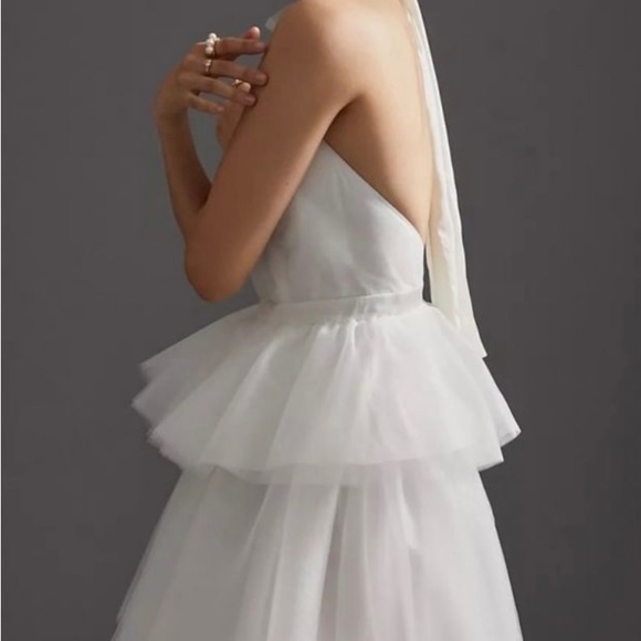 Hutch Tulle Halter Mini Dress Backless White size 6 or Small New - Picture 3 of 8